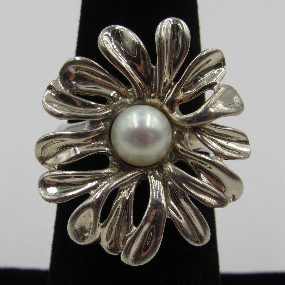Size 6 Sterling Pearl Israel Hagit Gorali Ring